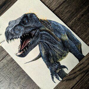 Raptor Drawing Fine Art Print | signed print | art print | dinosaur art print